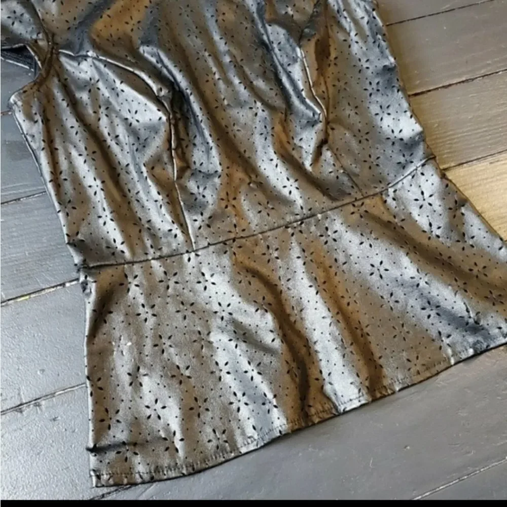 Anthropologie Black Pleather Blouse
